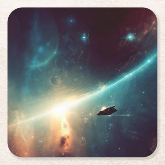 SF - Space Opera 2 Rechteckiger Pappuntersetzer (Vorderseite)