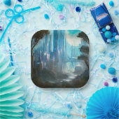 SF - Stadt auf dem Waldgebiet 2 Pappteller (Party)