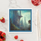 SF - Stadt auf dem Waldgebiet 3 Serviette (Beispiel)