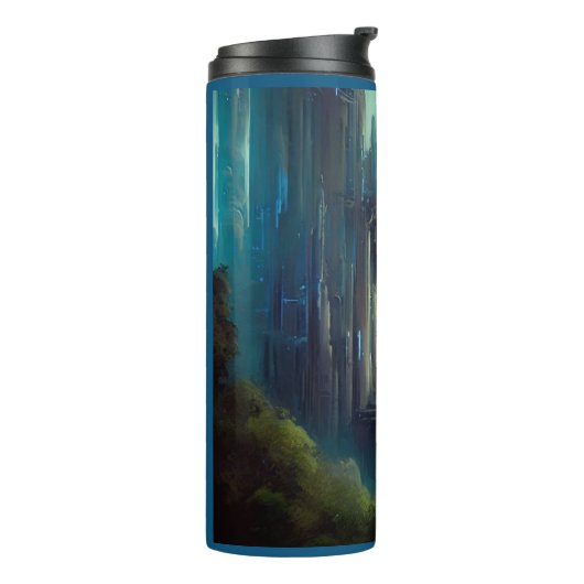 SF - Stadt auf dem Waldgebiet 3 Thermosbecher (Nach links gedreht)