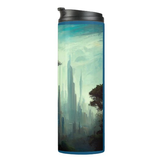 SF - Stadt auf dem Waldgebiet 3 Thermosbecher (Nach rechts gedreht)