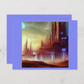 SF-Stadt auf einem seltsamen Planeten 1 Postkarte (Vorne/Hinten)