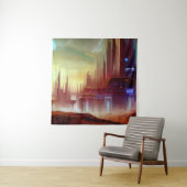 SF-Stadt auf einem seltsamen Planeten 1 Wandteppich (Beispiel)