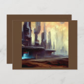 SF-Stadt auf einem seltsamen Planeten 2 Postkarte (Vorne/Hinten)