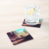 SF-Stadt auf einem seltsamen Planeten 3 Rechteckiger Pappuntersetzer (Vor Ort)