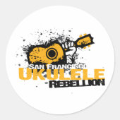 sf Ukulele Logo Runder Aufkleber (Vorderseite)