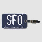 SFO San Francisco Blue Gepäckanhänger (Vorderseite (Horizontal))