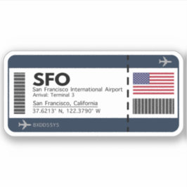 SFO San Francisco Boarding Pass - California Trave Aufkleber