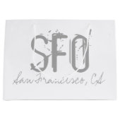 SFO San Francisco Flughafen Typografie Große Geschenktüte (Vorderseite)
