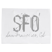 SFO San Francisco Flughafen Typografie Große Geschenktüte (Rückseite)