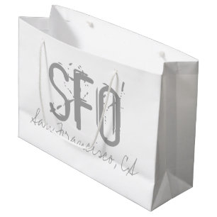 SFO San Francisco Flughafen Typografie Große Geschenktüte