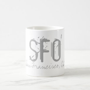SFO San Francisco Flughafen Typografie Kaffeetasse