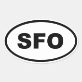 SFO San Francisco Oval Ovaler Aufkleber (Vorderseite)