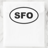 SFO San Francisco Oval Ovaler Aufkleber (Tasche)