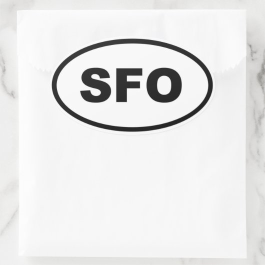 SFO San Francisco Oval Ovaler Aufkleber (Tasche)