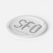 SFO San Francisco Typografie Pappteller (Schrägansicht)