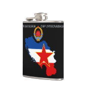 SFR Jugoslawien - Karte - Emblem - Flagge Flachmann (Links)