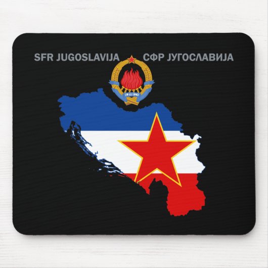 SFR Jugoslawien - Karte - Emblem - Flagge Mousepad (Vorne)