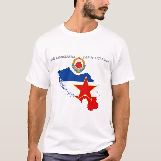 SFR Jugoslawien - Karte - Emblem - Flagge T-Shirt (Vorderseite)