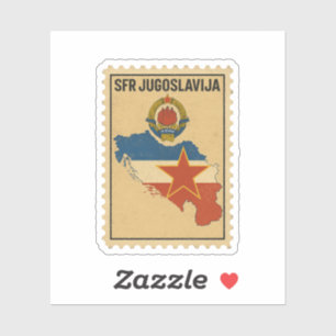 SFR Jugoslawien Vintage Sozialistische Karte Stemp Aufkleber