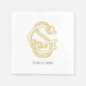 SG Monogram oder GS Monogram Napkins Serviette (Vorderseite)