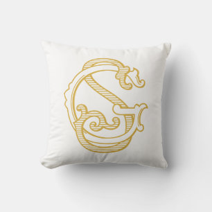 SG-Monogramm oder GS-Monogramm-Wurfkissen Kissen