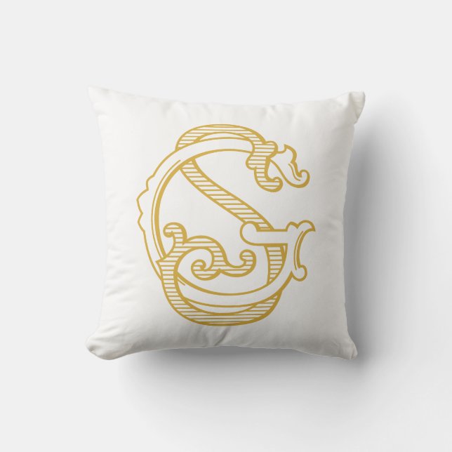 SG-Monogramm oder GS-Monogramm-Wurfkissen Kissen (Vorderseite)