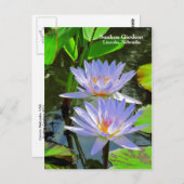 SG Pair of BLUE Water lilies #100 00100 Postkarte (Vorne/Hinten)