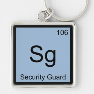 Sg - Sicherheitswachmann Chemie Element Symbol Lus Schlüsselanhänger