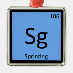 Sg - Sprinter und Symbol für Feldchemie Silbernes Ornament