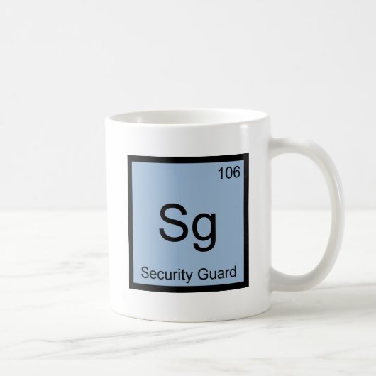 Sg. - Symbol des chemischen Elements des Sicherhei Kaffeetasse (Rechts)