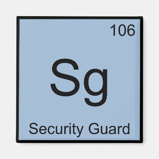 Sg. - Symbol des chemischen Elements des Sicherhei Magnet (Vorne)