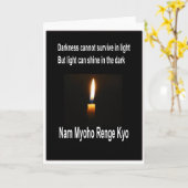 SGI Buddhistische Ermutigungskarte - Licht in Dunk Karte (Gelbe Blume)