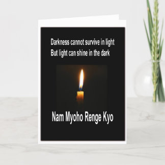 SGI Buddhistische Ermutigungskarte - Licht in Dunk Karte