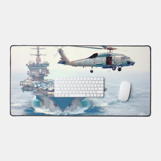 SH-60F OCEAN HAWK und US AIRCRAFT CARRIER Schreibtischunterlage (Tastatur & Maus)