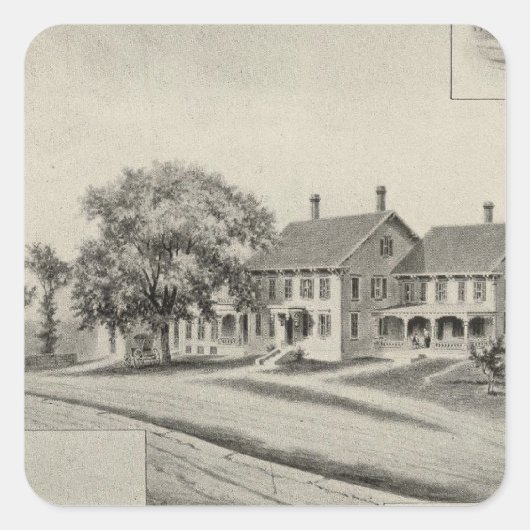 SH Dow Residenz Quadratischer Aufkleber (Vorderseite)