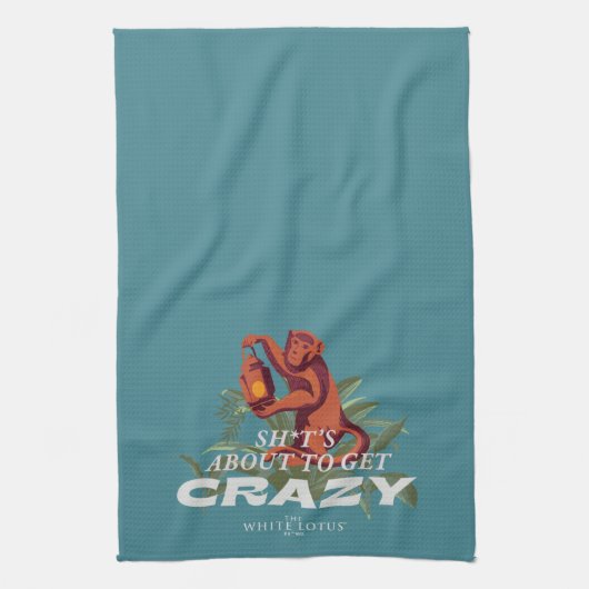 Sh*es wird verrückt - der weiße Lotus Geschirrtuch (Vertikal)