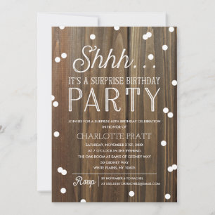 Sha Überraschung Geburtstagsparty Rustic Wood Dankeskarte