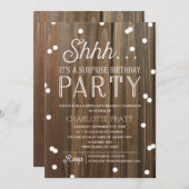Sha Überraschung Geburtstagsparty Rustic Wood Dankeskarte (Vorne/Hinten)