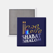 Shabat Shalom Magnet (Vorderseite/Rückseite)