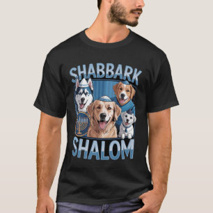 Shabbark Schalom Chanukka Jüdische Hund Menora Sha T-Shirt