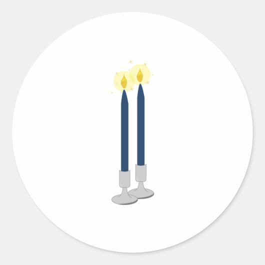 Shabbat Candle Runder Aufkleber (Vorderseite)