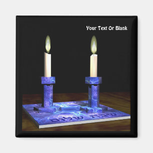 Shabbat Candlesticks Magnet