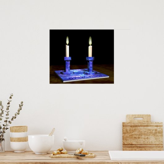 Shabbat Candlesticks Poster (Küche)