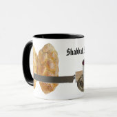 Shabbat Challah, Messer, Wein u. Kerzen Tasse (Vorderseite Links)
