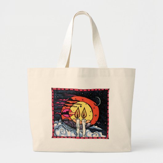 Shabbat Jumbo Stoffbeutel (Vorne)