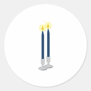 Shabbat-Kerze Runder Aufkleber