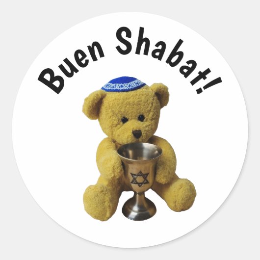 Shabbat Ladino Teddy Bear Sticker (Vorderseite)