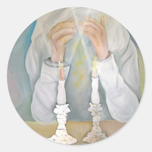 Shabbat Runder Aufkleber (Vorderseite)