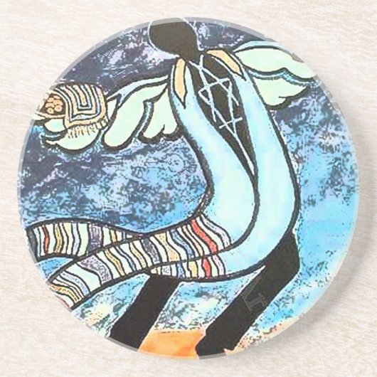 Shabbat Sandstein Untersetzer (Vorne)